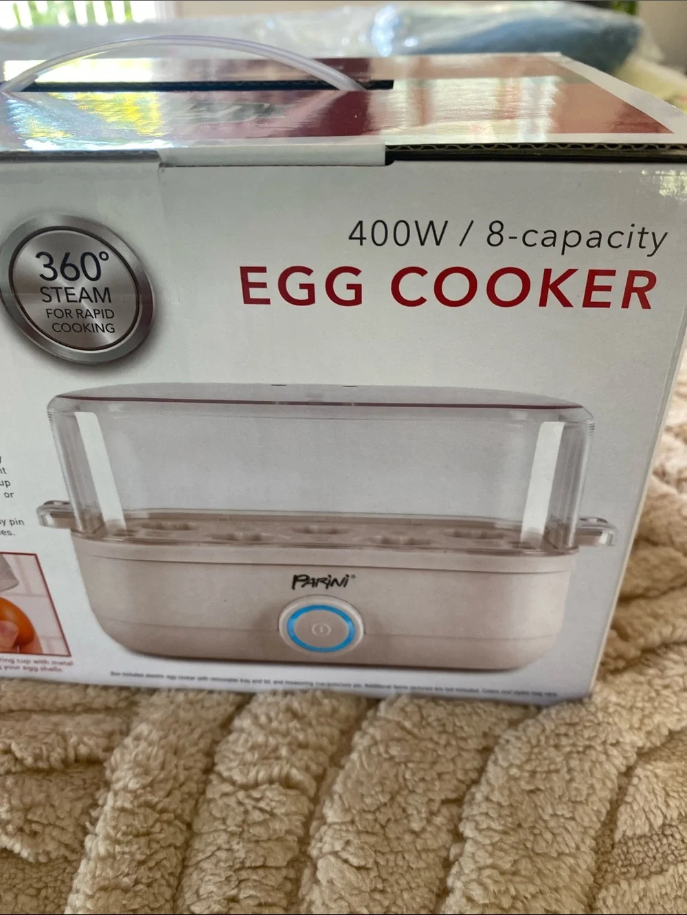 Parini Egg Cooker - White with Clear Lid